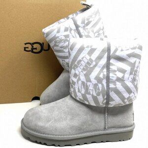 UGG Classic Short Jersey Stripe Gray Suede Boots Winter SEL 1138431 Size Women's